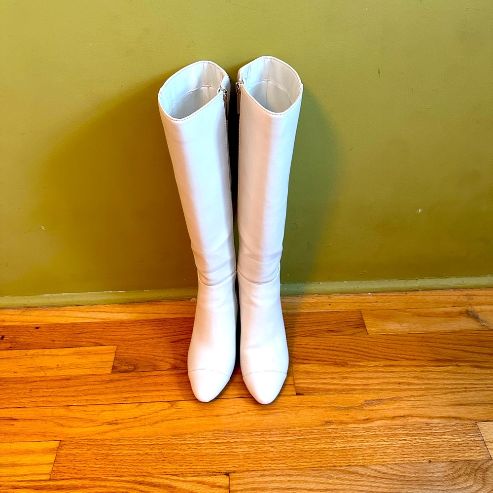 Anne Klein cream boots.